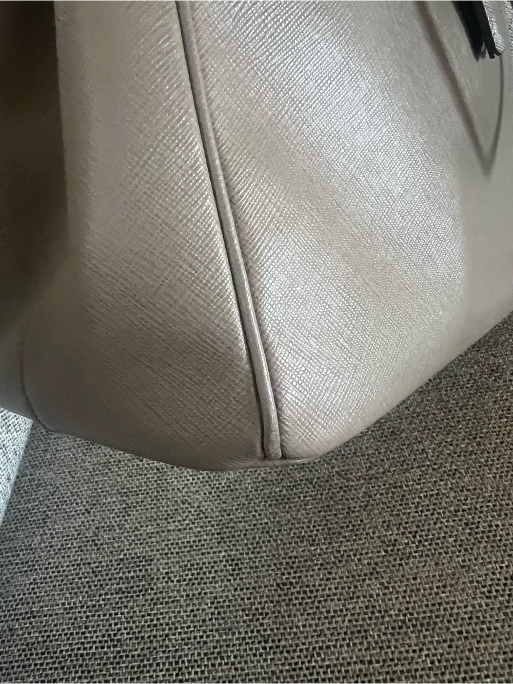Prada Saffiano Double zip Lux in Argilla + Strap, Authenticity Card Style#BN2274 - Picture 9 of 16